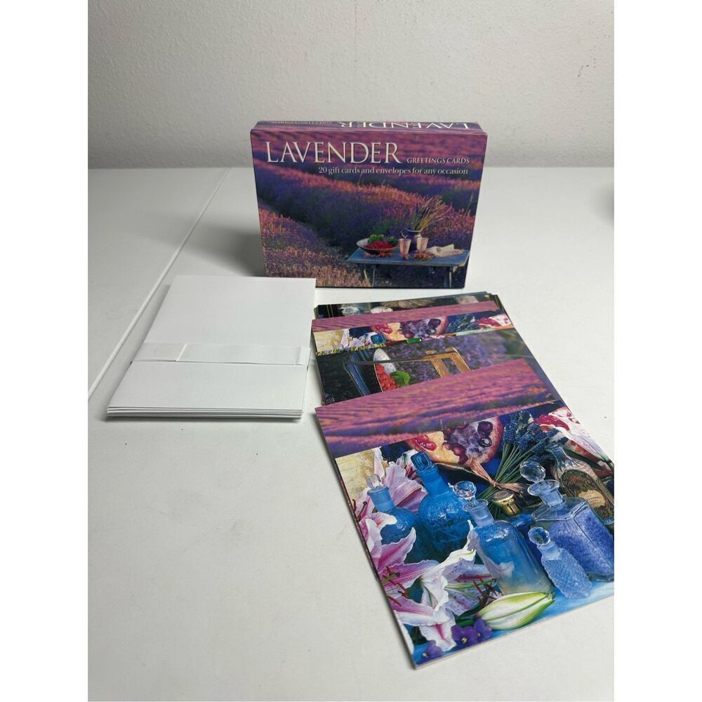 Rare Peony Press 11 Simply Lavender Gift Cards & Envelopes In Keepsake Box